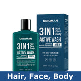 UNIQMAN 3 In 1 Active Wash - Hair Face Body 【Gentle & Fresh】⭐ UW 三合一全效沐浴露 【自信男香】